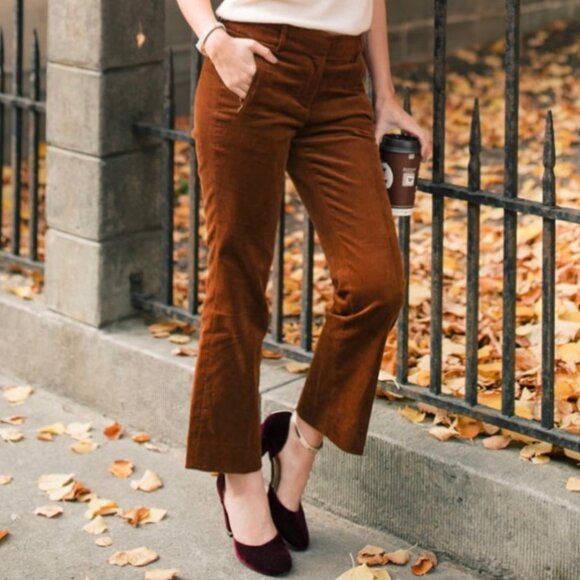 J. Crew Flared Brown Corduroy Pants - Picture 1 of 4